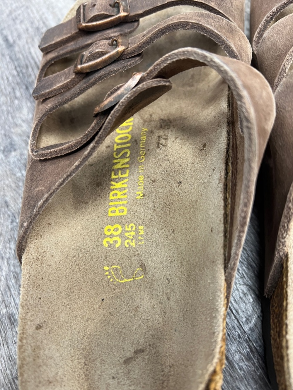 Birkenstock Brown Triple-Strap Suede Sandals size 38 - Picture 4 of 5